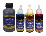 Чернила ProfiLine, 4 x 100 мл, голубой/пурпурный/желтый/черный, совместимые, водные для Canon/Epson/HP/Lexmark (INK_U_C/E/H/L_BK/С/M/Y_PL)