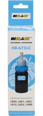 Чернила Hi-Black C13T67354A, 70 мл, светло-голубой, совместимые для Epson L800/L805/L810/L850/L1800/L801 (HB-673CL)