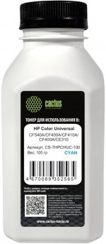 Тонер Cactus Color Universal, бутыль 100 г, голубой, совместимый (CS-THPCHUС-100)