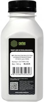Тонер Cactus, бутыль 100 г, черный, совместимый, для OEM (CS-THP4-100)