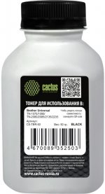 Тонер Cactus, бутыль 50 г, черный, совместимый для Brother (CS-TBR-50)