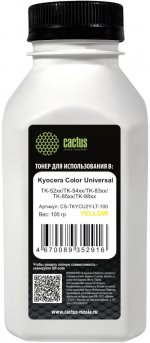 Тонер Cactus Color Universal, бутыль 100 г, желтый, совместимый для Kyocera (CS-TKYCU2Y-LT-100)