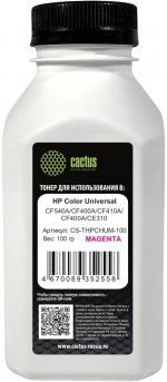 Тонер Cactus Color Universal, бутыль 100 г, пурпурный, совместимый (CS-THPCHUM-100)