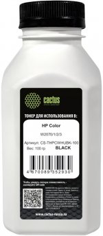 Тонер Cactus, бутыль 100 г, черный, совместимый (CS-THPCWHUBK-100)