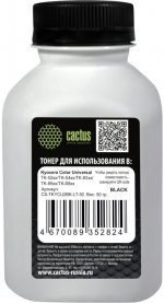 Тонер Cactus Color Universal, бутыль 50 г, черный, совместимый для Kyocera (CS-TKYCU2BK-LT-50)