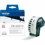 Кассета с наклейками Brother DK22214, 12ммx30.48м, черный на белом, оригинальная