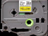 Кассета с наклейками Brother TZe-S631, 1.2 см x 8 м, черный на желтом, оригинальная