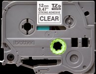Кассета с наклейками Brother TZ-ES131, 1.2 см x 8 м, черный на прозрачном, оригинальная (TZES131)