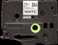Кассета с наклейками Brother TZE-FX241, 1.8 см x 8 м, черный на белом, оригинальная