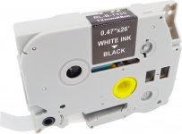 Кассета с наклейками Cactus TZE-335, 1.2 см x 8 м, белый на черном, совместимая (CS-TZE335)
