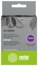 Кассета с лентой Cactus TZE-SE4, 1.8 см x 8 м, черный на белом, совместимая (CS-TZESE4)
