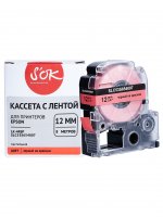 Кассета с лентой SAKURA C53S654007, 1.2 см x 8 м, черный на красном, совместимая (SLC53S654007)