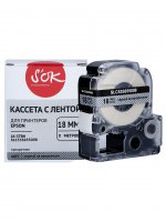 Кассета с лентой SAKURA C53S655008, 1.8 см x 8 м, черный на прозрачном, совместимая (SLC53S655008)