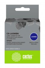Кассета с лентой Cactus, 1.8 см x 9 м, черный на белом, совместимая (CS-LK5WBN)