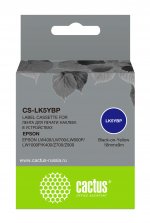 Кассета с лентой Cactus, 1.8 см x 9 м, черный на желтом, совместимая (CS-LK5YBP)