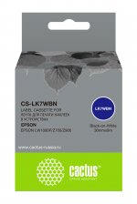 Кассета с лентой Cactus, 3.6 см x 9 м, черный на белом, совместимая (CS-LK7WBN)