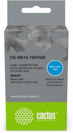 Картридж ленточный Cactus, 1.91 см x 6.4 м, черный на белом, совместимая (CS-M210-7507425)