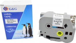 Кассета с лентой G&G TZE261, 3.6 см x 8 м, черный на белом, совместимая (GG-TZE261)