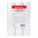 Чековая лента 57мм x 40м, втулка 12мм, термо, 48г/м², черная печать, 12 рулонов BRAUBERG (110886)