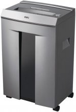 Шредер Deli 9906, секретность 5/P-5, фрагменты - 2 мм x 1.2 см, объем 30 л, кол-во листов до 16 шт., скрепки, скобы, карты, CD, серый/черный