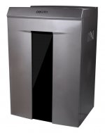 Шредер Deli 9907, секретность 4/P-4, фрагменты - 4 мм x 2.5 см, объем 20 л, кол-во листов до 8 шт., скрепки, скобы, карты, CD, серый/черный