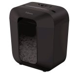 Шредер FELLOWES PowerShred LX25, секретность P-4, 200 см/мин., перекрестный - 4 мм x 3.7 см, объем 11.5 л, кол-во листов до 6 шт., скрепки, скобы, карты, черный (FS-41705)