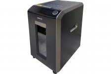 Шредер Office Kit SA200M1, секретность P-5, 300 см/мин., перекрестный - 1.9 мм x 1 см, объем 40 л, кол-во листов до 220 шт., скобы, карты, черный (OK1910SA200M)