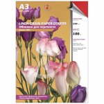 Обложки для переплета A3, картон, 250г/м², 100шт., красные, тиснение под лен, Реалист (4557)