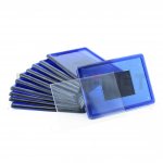 Магнит акриловый прямоугольный 84х59 мм под фото вставку 74х49 синий прозрачный