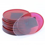 Овальный акриловый магнит 85 х 63 мм красный-прозрачный