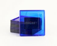 Акриловый квадратный магнит 62х62 мм синий прозрачный