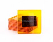 Акриловый квадратный магнит 62х62 мм оранжевый прозрачный