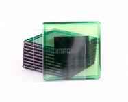 Акриловый квадратный магнит 62х62 мм зеленный прозрачный