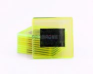 Акриловый квадратный магнит 62х62 мм желтый прозрачный