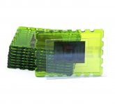 Акриловый прямоугольный магнит заготовка «Марка» зеленый-прозрачный