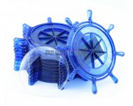 Акриловый магнит «Штурвал полусфера» синий-прозрачный