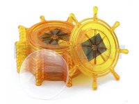 Акриловый магнит «Штурвал полусфера» желтый-прозрачный