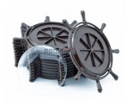 Акриловый магнит «Штурвал полусфера» коричневый