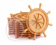 Акриловый магнит «Штурвал полусфера» золотой