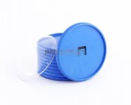 Заготовка для магнита акриловая Круг фото вставка D-70 мм голубой