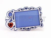 Деревянный магнит «Я Люблю» со стразой «сердце» в цветовом ассортименте синий