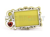 Деревянный магнит «Я Люблю» со стразой «сердце» в цветовом ассортименте желтый