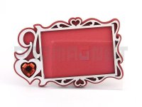 Деревянный магнит «Я Люблю» со стразой «сердце» в цветовом ассортименте розовый