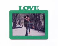 Заготовка фоторамка на магните с акриловым стеклом 100х70 мм внешняя надпись зеленый