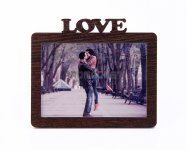 Заготовка фоторамка на магните с акриловым стеклом 100х70 мм внешняя надпись коричневый