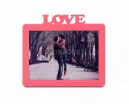 Заготовка фоторамка на магните с акриловым стеклом 100х70 мм внешняя надпись розовый