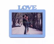 Заготовка фоторамка на магните с акриловым стеклом 100х70 мм внешняя надпись синий