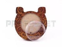 Заготовка для магнита на холодильник «Подкова» со стеклом полусфера d-54 мм бронза