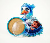 Заготовка для фото магнита «Наше Чудо» со стеклом полусфера d-54 мм розовый