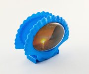 Салфетница пластиковая сборная «Морская ракушка» 112х91х45 с двумя фото вставками овал 85х63, под наполнение, голубой